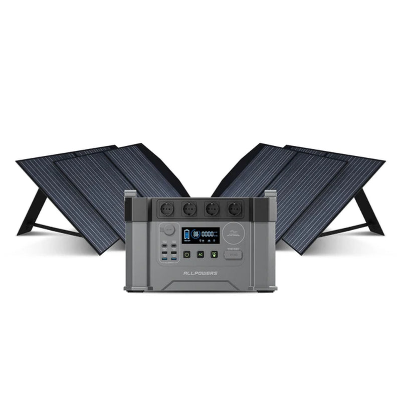 Portable Energy Storage Power Supply 1451Wh 2400W Emergency Backup Powerstation with 140W / 200W / 400W Solarpanel