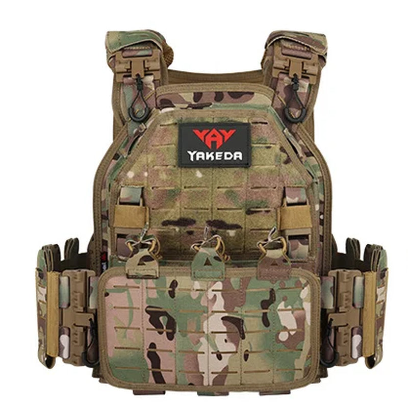 YAKEDA MC Camo Vest Outdoor Hunting Plate Carrier Protective Adjustable Vest Airsoft Carrier Combat Equipment