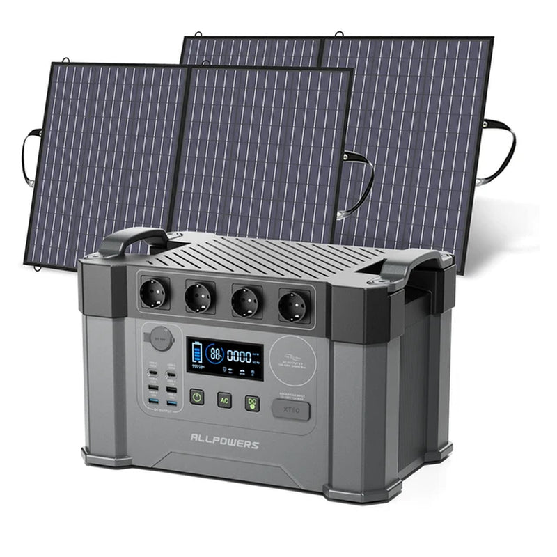 Portable Energy Storage Power Supply 1451Wh 2400W Emergency Backup Powerstation with 140W / 200W / 400W Solarpanel