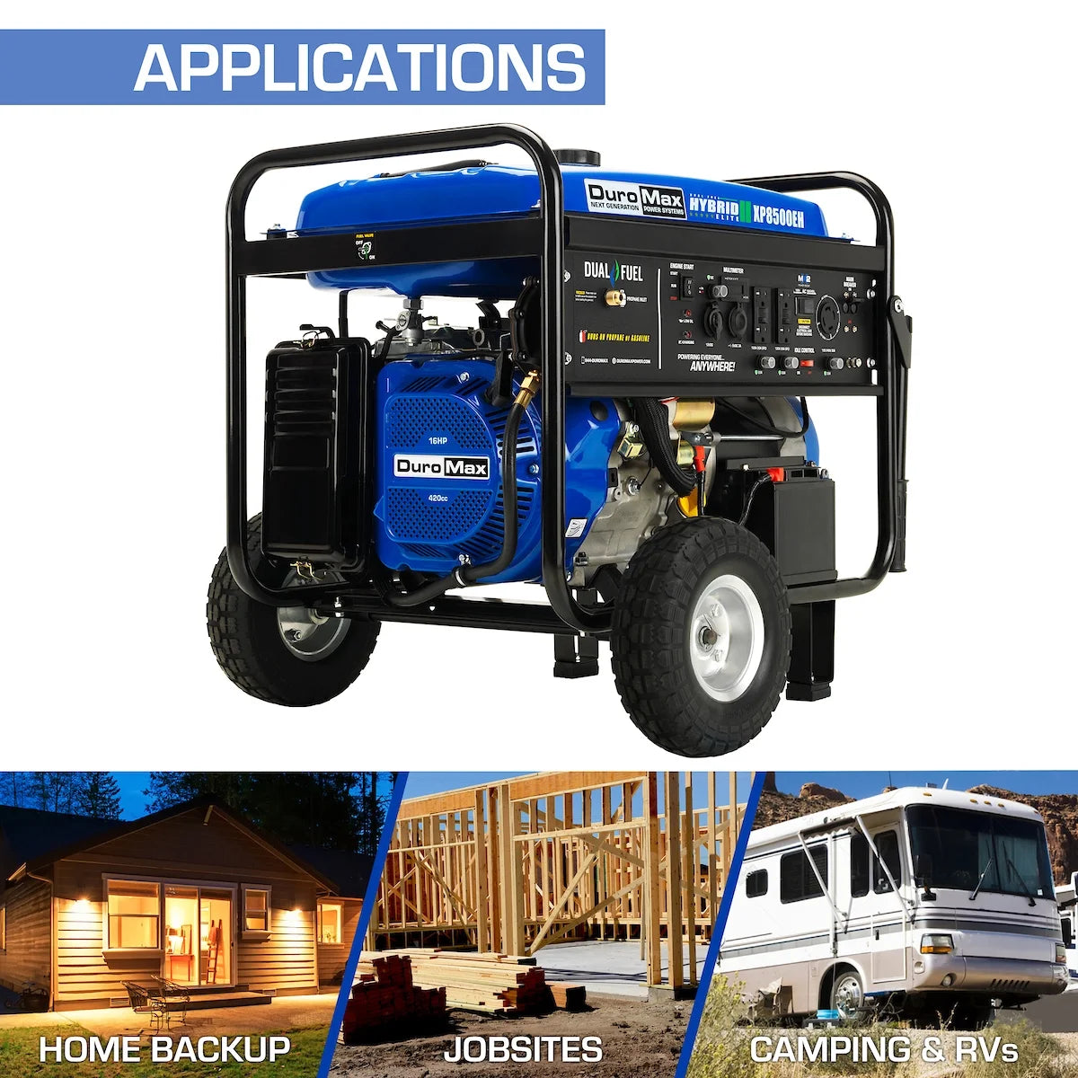 XP8500EH 8,500 Watt Portable Dual Fuel Gas Propane Powered Generator