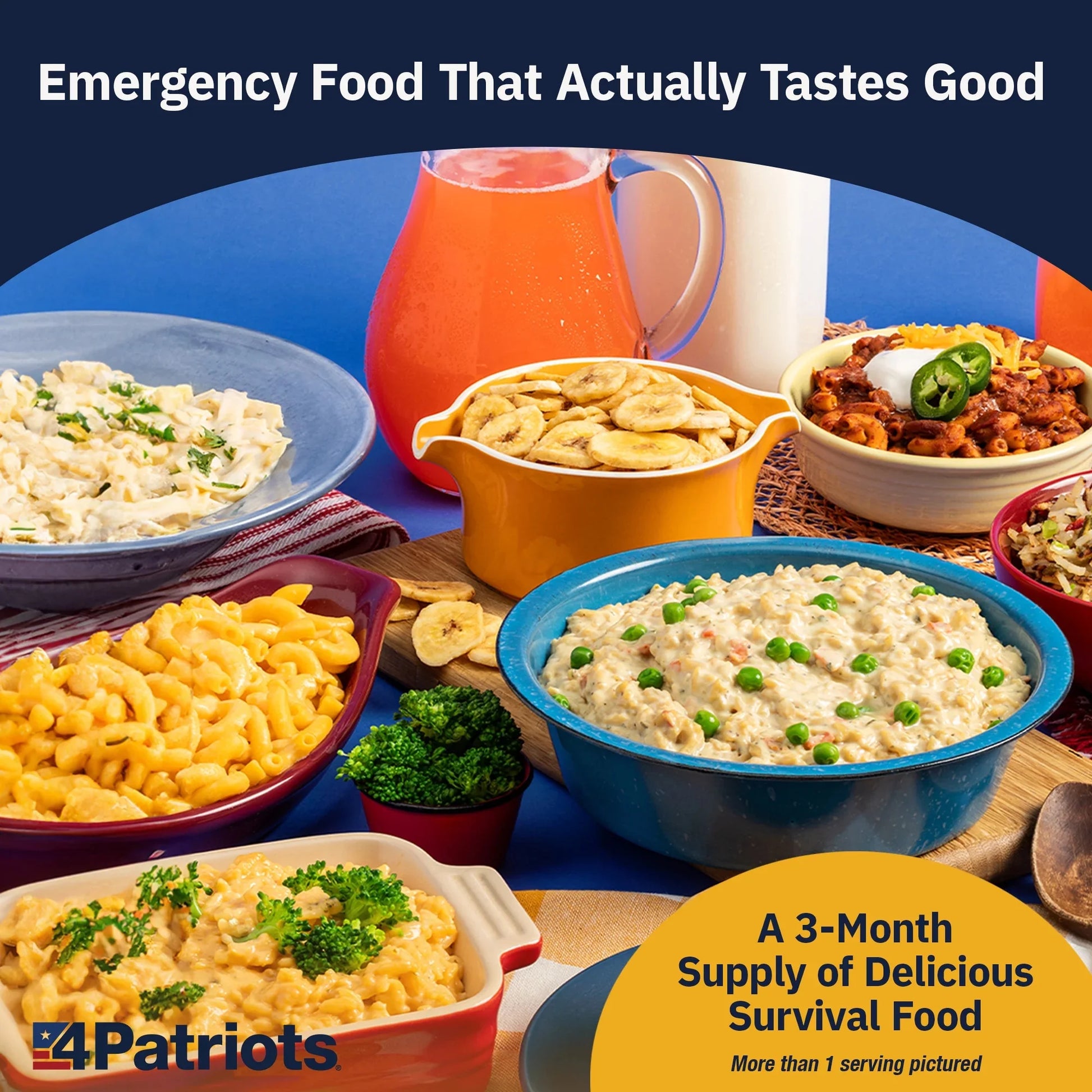 : 3-Month Survival Food Kit - Emergency Food Supply - Freeze Dried Food - Designed to Last 25 Years - 688 Servings - 135,840 Total Calories - Disaster-Resistant Packaging