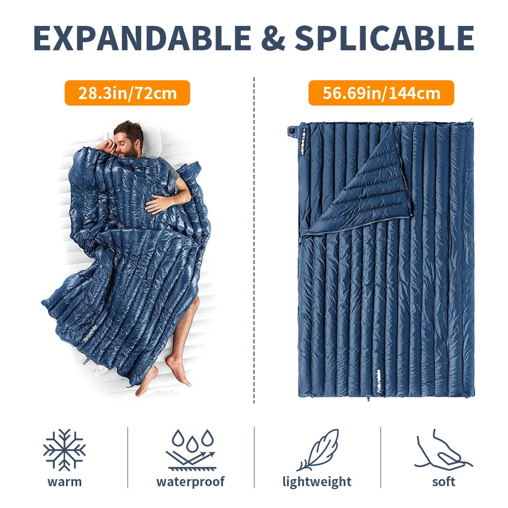 Sleeping Bag CW295 Duck down Sleeping Bag Ultralight Waterproof Winter Envelope Sleeping Bag Camping Sleeping Bag