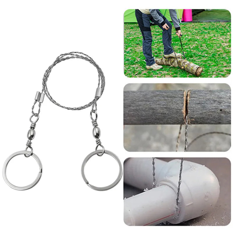 Stainless Steel Manual Chain Saw Wire Saw Scroll for Outdoor Emergency Travel Survival