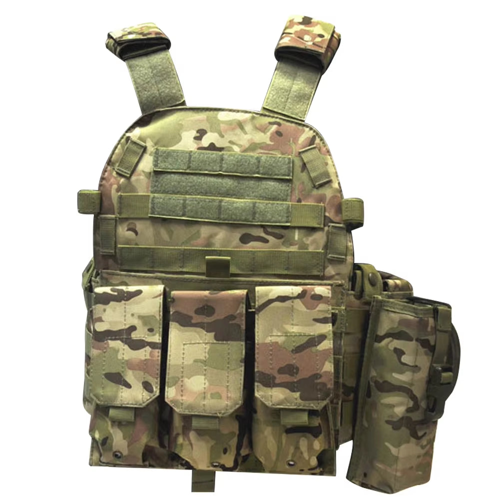 Adjustable Camo Plate Carrier Vest for Outdoor Sports