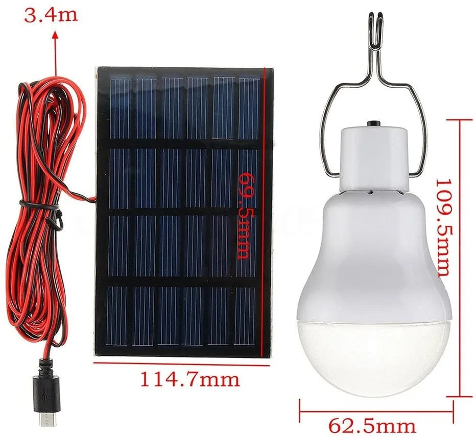 Solar Led Light Bulb Outdoor 15W 5V Emergency Hanging Indoor Portable Sunlight Power Rechargeable Lamp for Bedroom Yard Camping