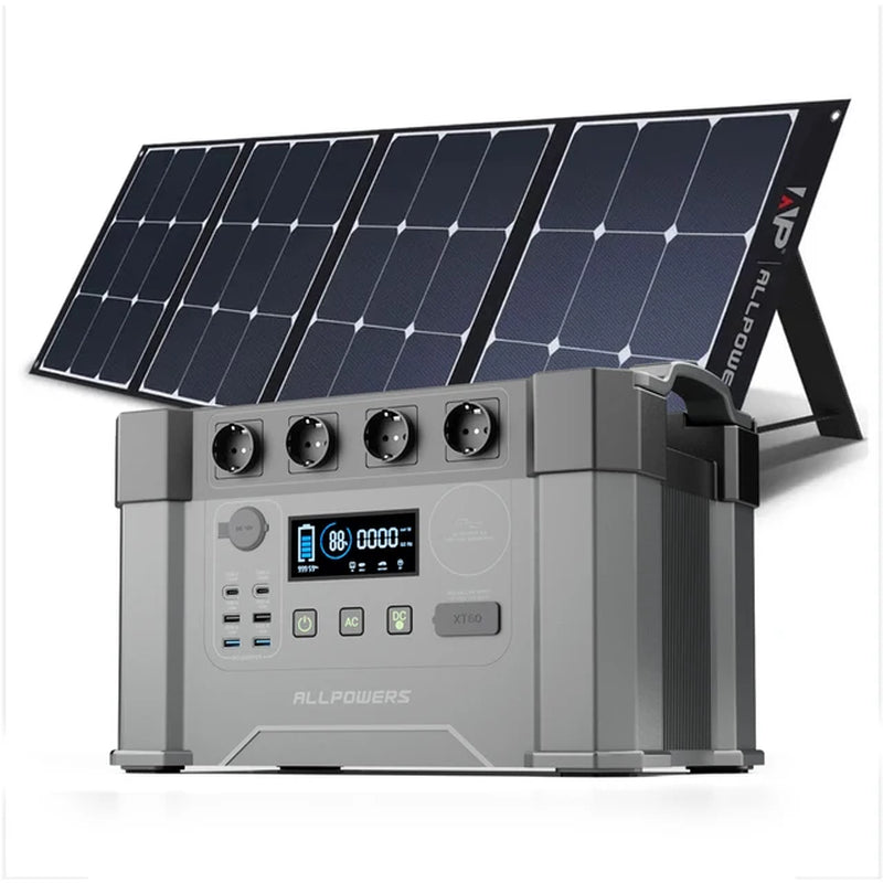 Portable Energy Storage Power Supply 1451Wh 2400W Emergency Backup Powerstation with 140W / 200W / 400W Solarpanel