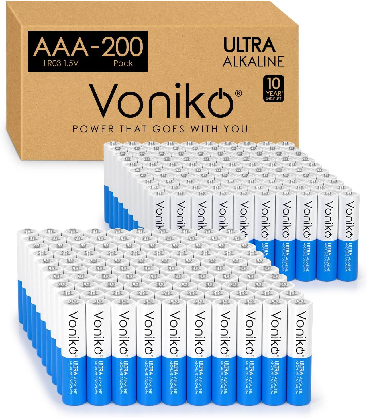 - Premium Grade AAA Batteries -100 Pack - Alkaline Triple a Battery - Ultra Long-Lasting, Leakproof 1.5V Batteries - 10-Year Shelf Life