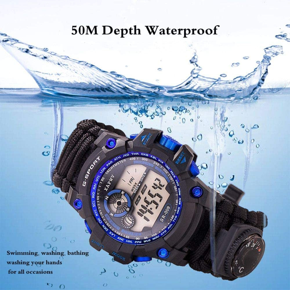 50 M Waterproof Tactical Watch£¬7 in 1 Multifunctional Outdoor Watch Gear