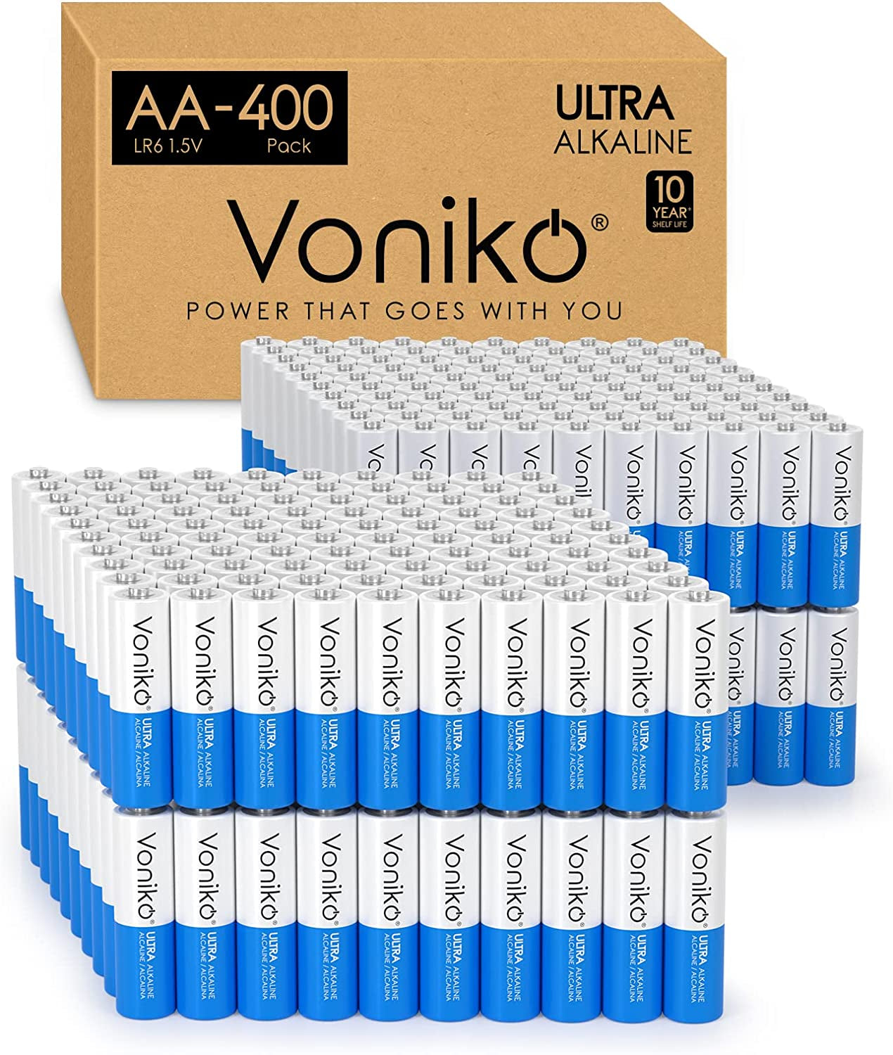 - Premium Grade AA Batteries - (800 Pack) - Alkaline Double a Battery - Ultra Long-Lasting, Leakproof 1.5V Batteries - 10-Year Shelf Life