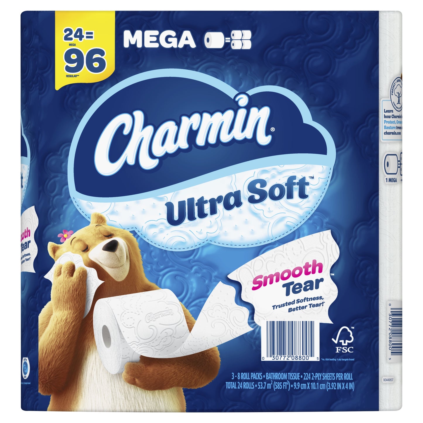 Ultra Soft Toilet Paper 24 Mega Rolls, 224 Sheets per Roll