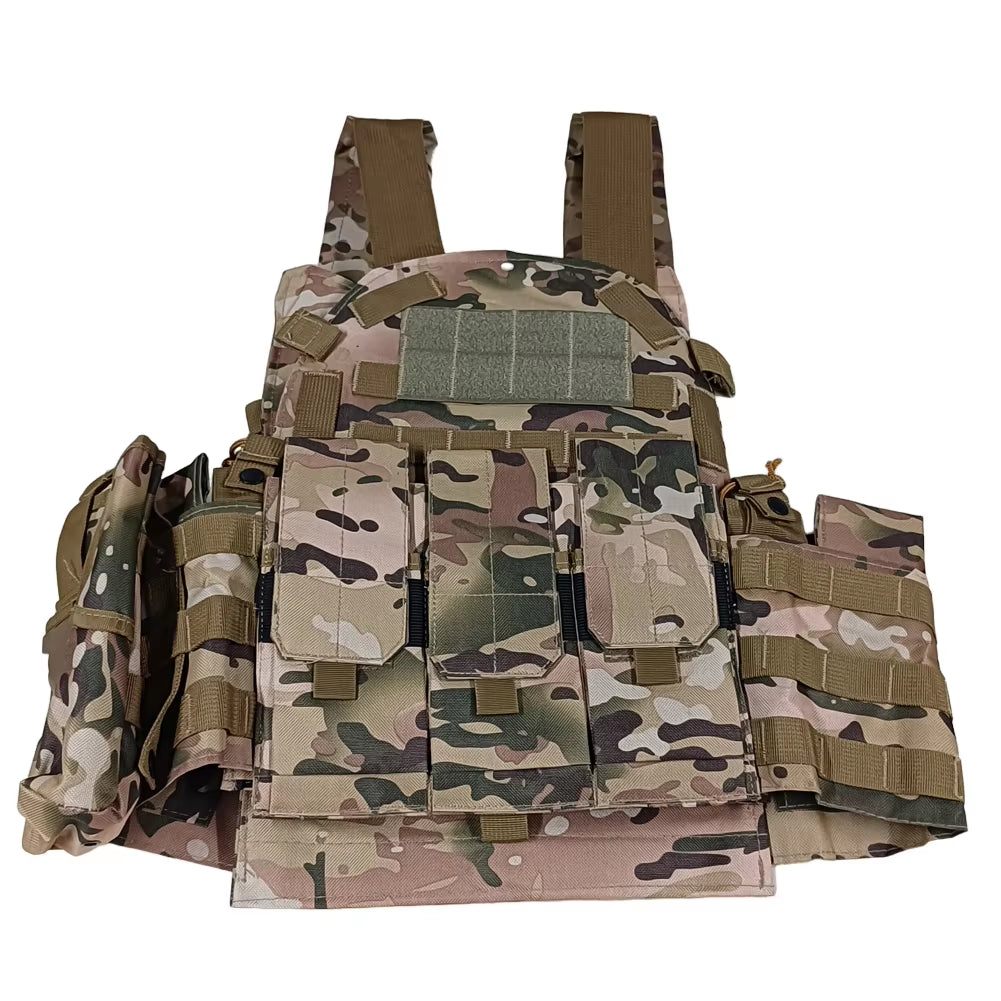 Adjustable Camo Plate Carrier Vest for Outdoor Sports