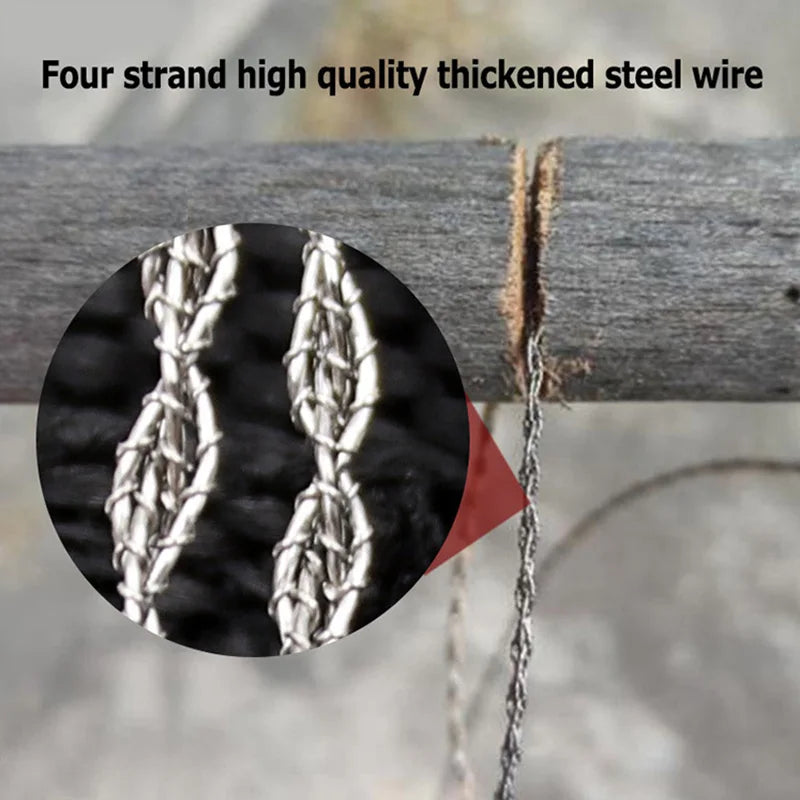 Stainless Steel Manual Chain Saw Wire Saw Scroll for Outdoor Emergency Travel Survival