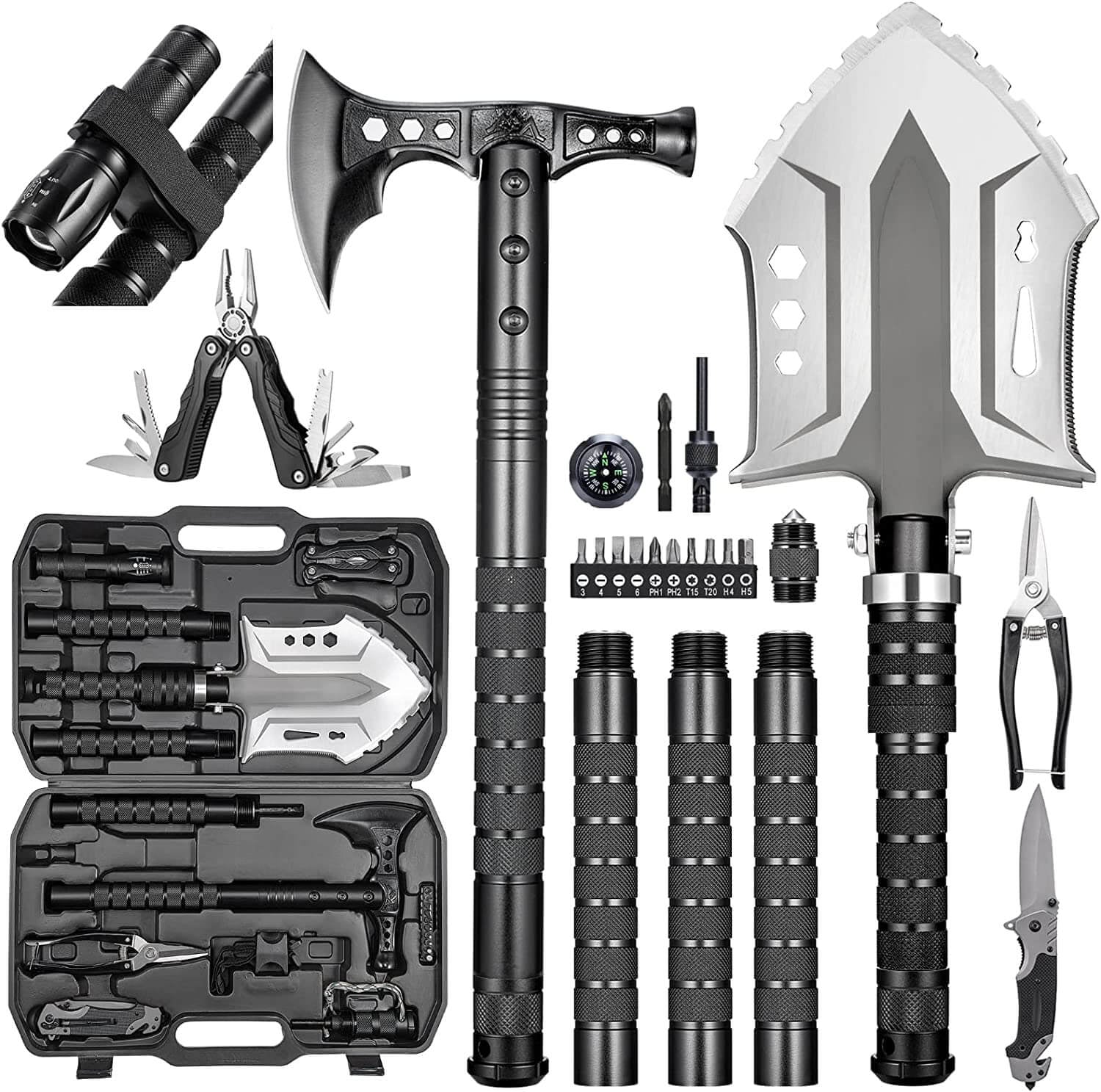 Survival Multi-Tool Shovel Kit with 28 Functions