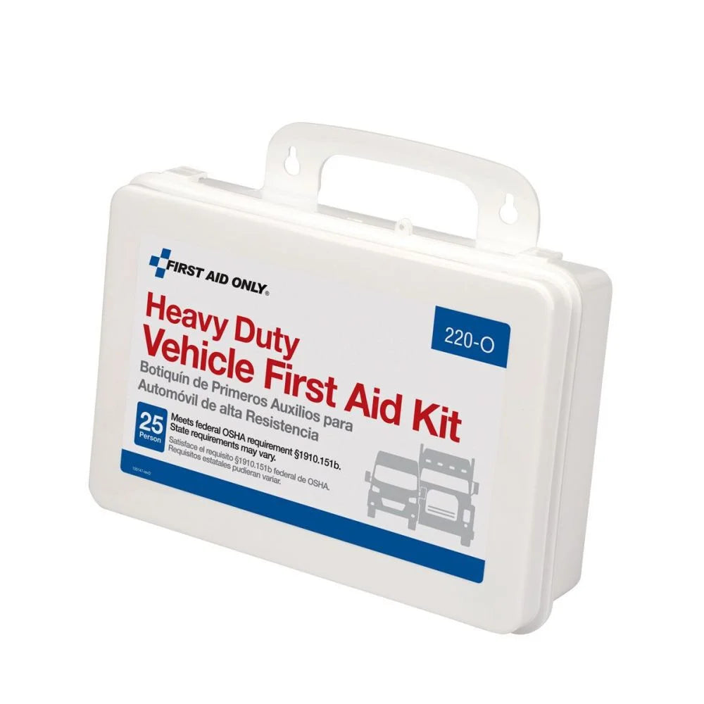 Vehicle First Aid Kit 25 Person Plastic Case