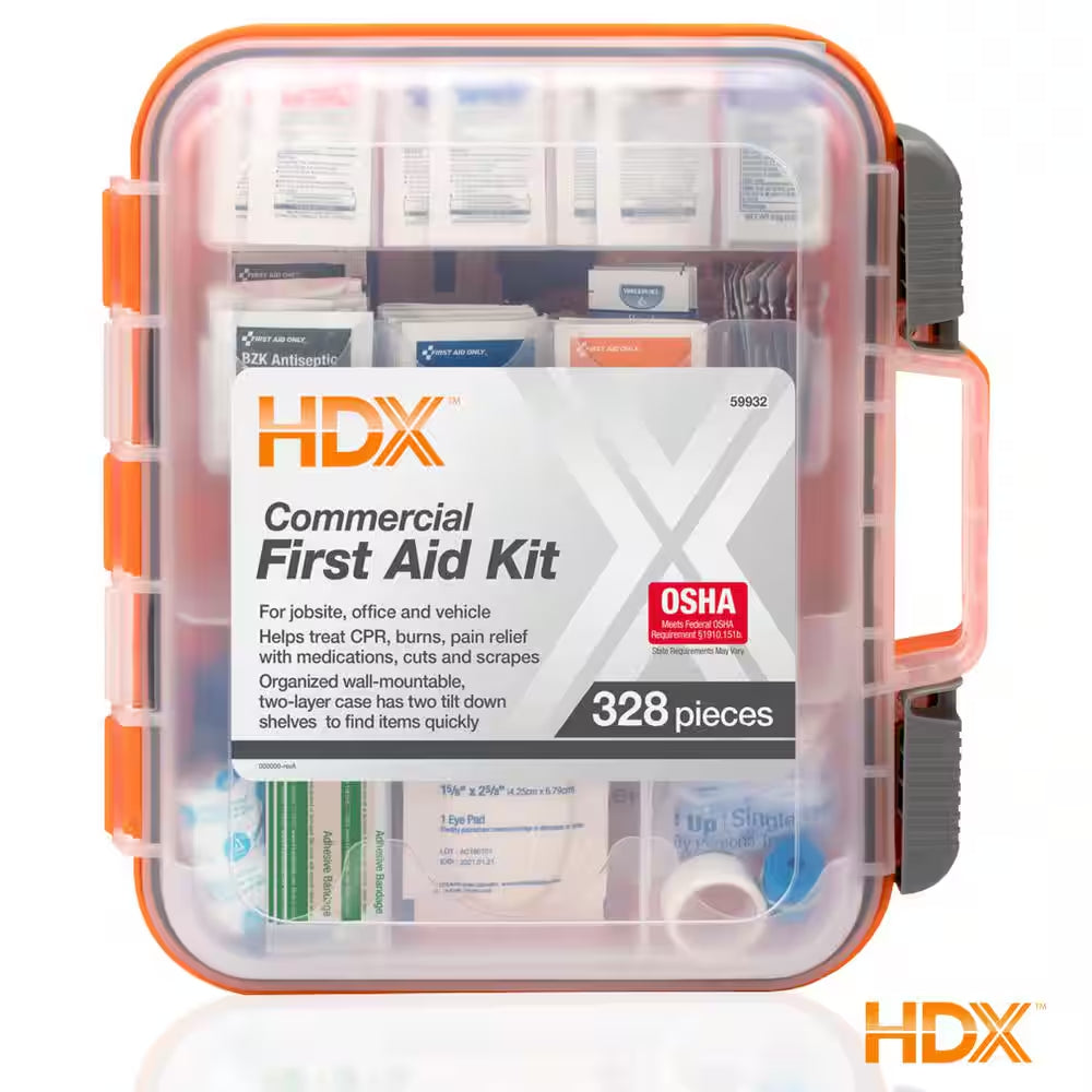 180-Piece, 25-Person Plastic OSHA First Aid Kit