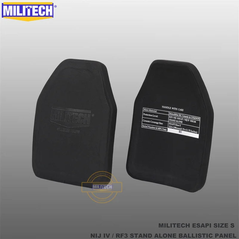 Black Label ESAPI Bulletproof Plate NIJ IV NIJ 0101.07 RF3 Monolithic SIC & PE Stand Alone Two Pieces Ballistic Panel