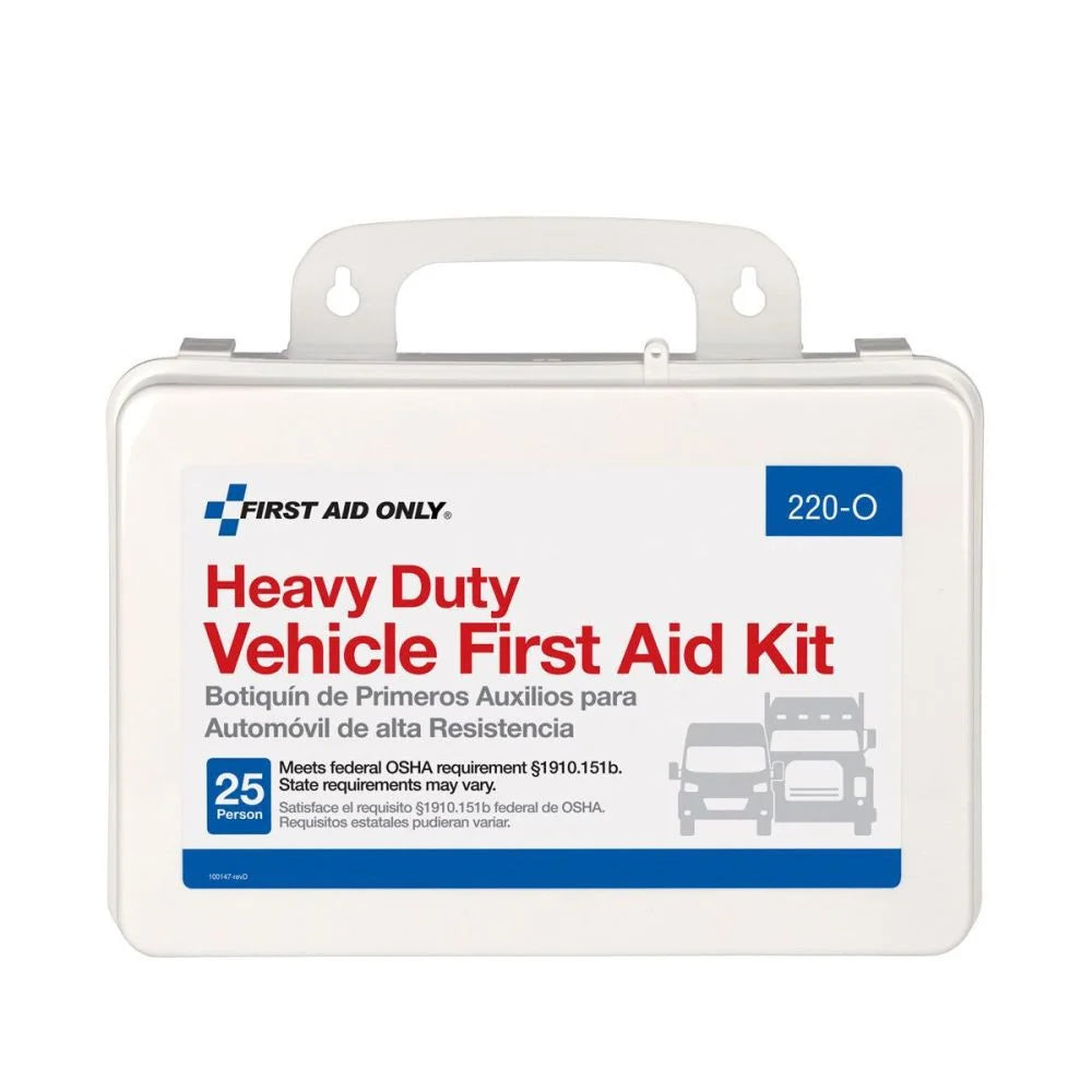 Vehicle First Aid Kit 25 Person Plastic Case