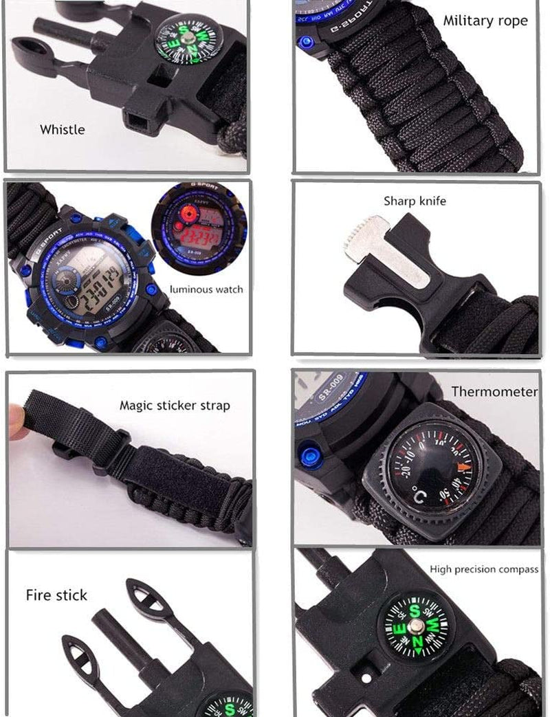 50 M Waterproof Tactical Watch£¬7 in 1 Multifunctional Outdoor Watch Gear