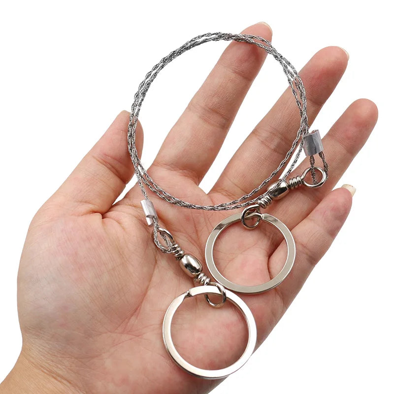 Stainless Steel Manual Chain Saw Wire Saw Scroll for Outdoor Emergency Travel Survival