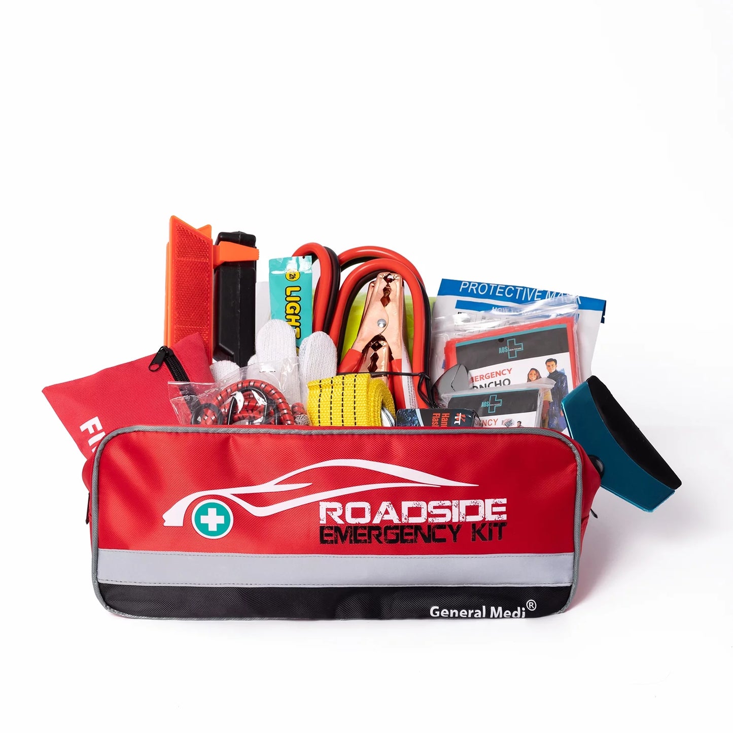 127-Pieces Roadside Car Emergency Kit Include Mini First Aid Kit