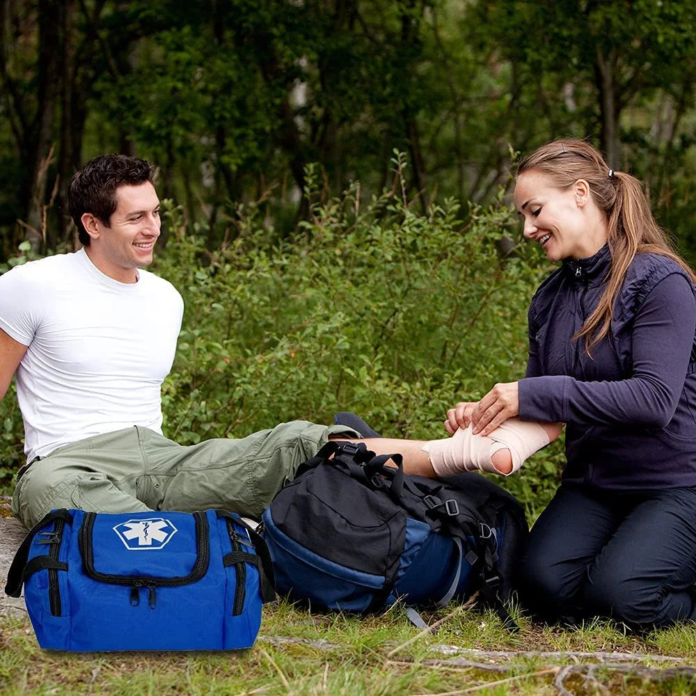 Ever Ready First Aid EMS First Responder Fully Stocked Trauma First Aid Kit with Gauze (Blue)