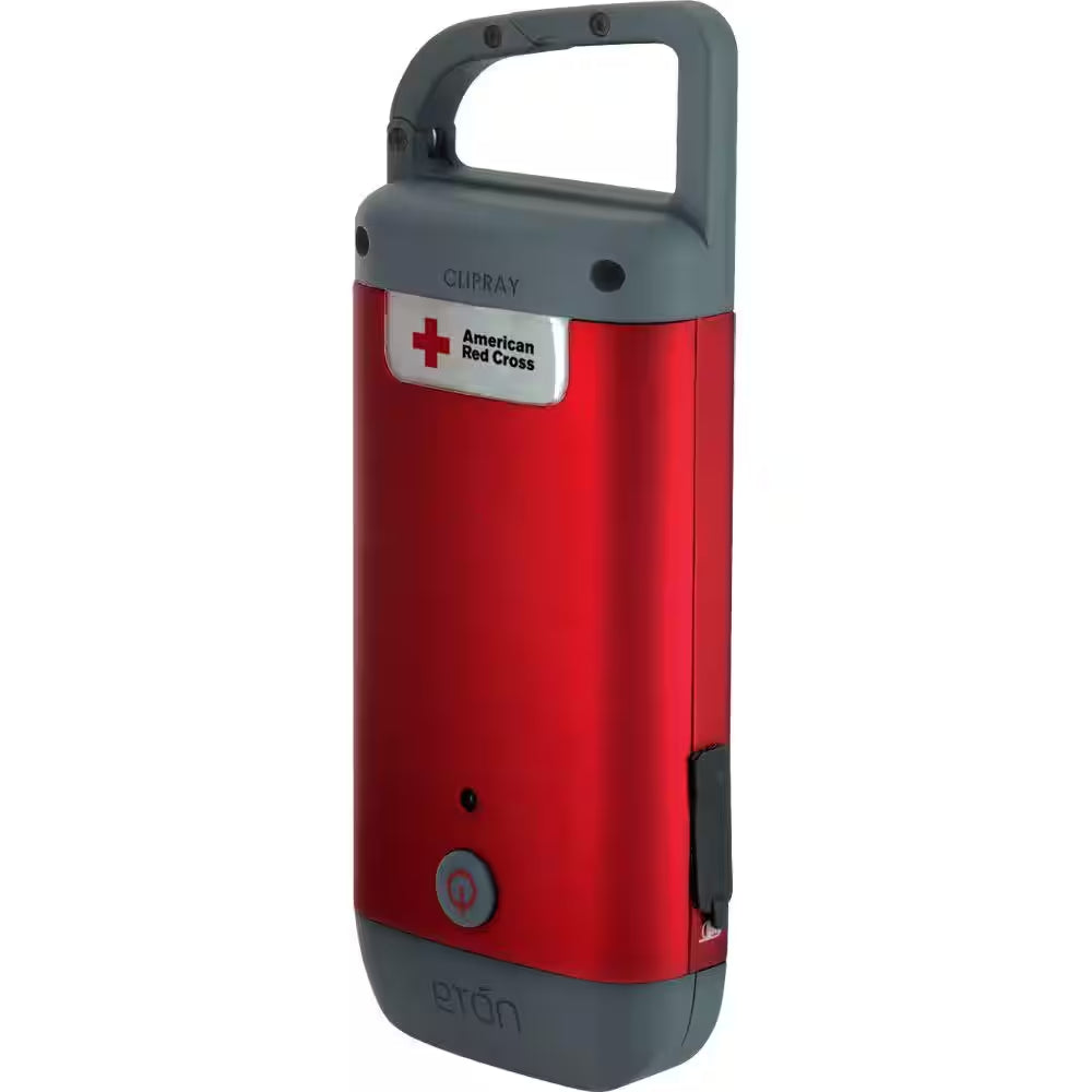 American Red Cross Clip Ray Crank-Powered, Clip-On LED Flashlight and Smartphone Charger