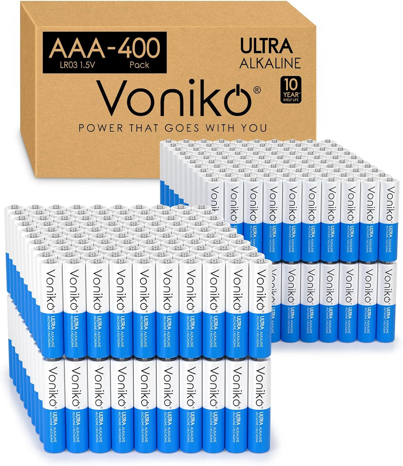 - Premium Grade AAA Batteries -100 Pack - Alkaline Triple a Battery - Ultra Long-Lasting, Leakproof 1.5V Batteries - 10-Year Shelf Life