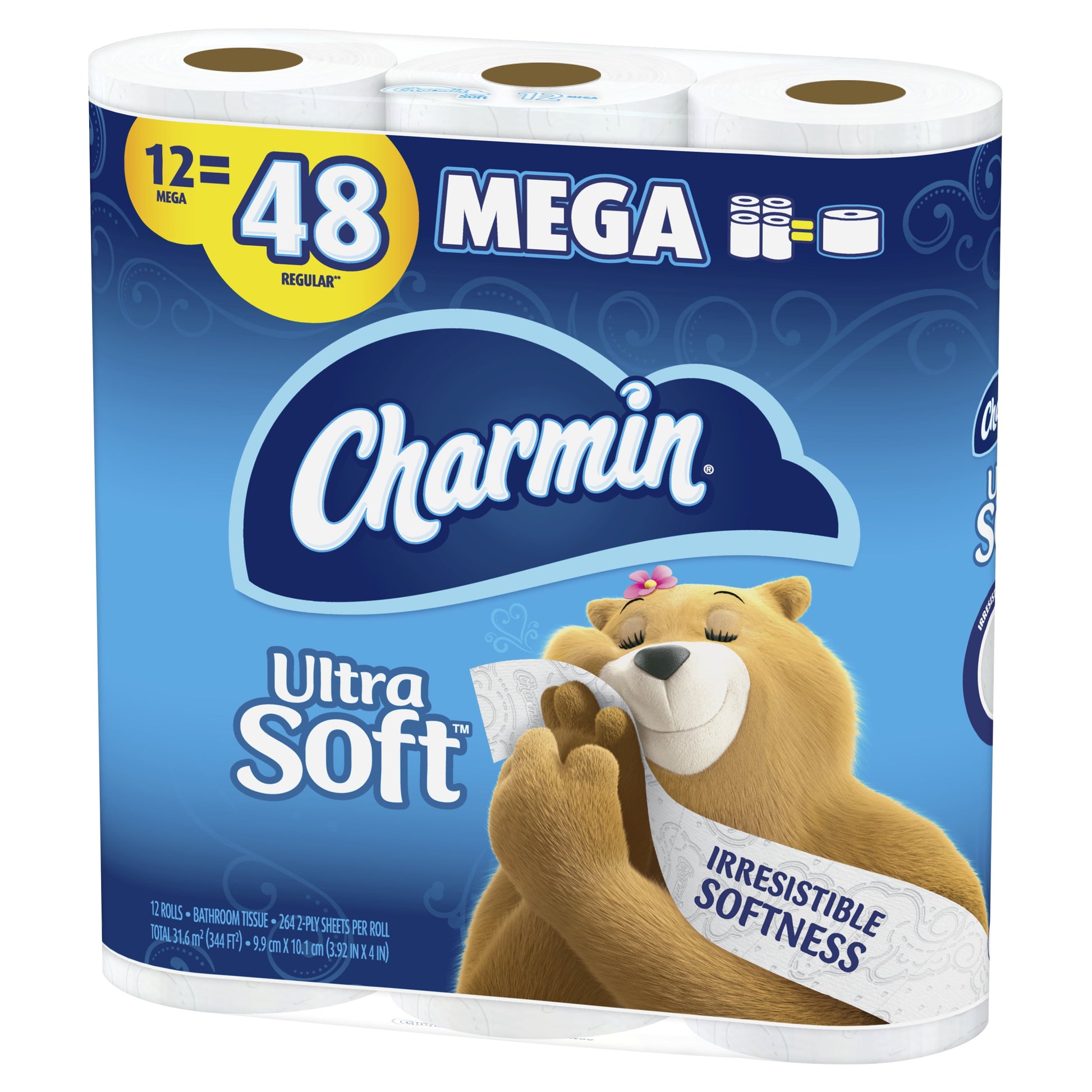 Ultra Soft Toilet Paper 12 Mega Rolls, 264 Sheets per Roll