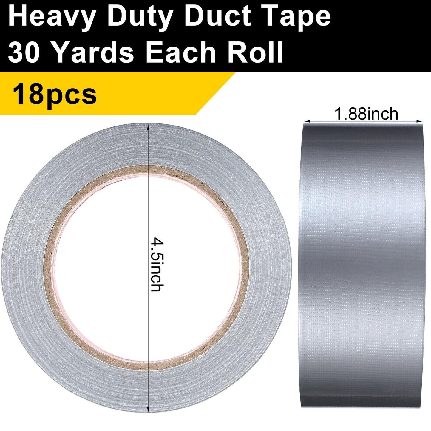 18 Rolls Duct Tape, 30 Yards X 1.88 Inch Heavy Duty Duct Tape Waterproof Duct...