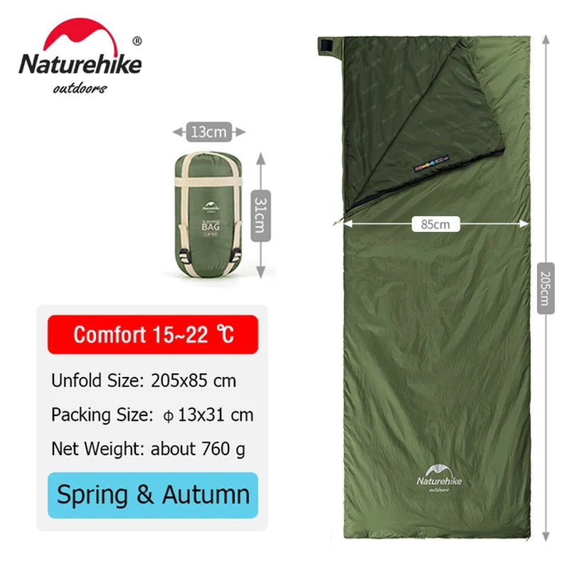 Lw180 Sleeping Bag Ultralight Cotton Sleeping Bag Spring Summer Sleeping Bag Outdoor Hiking Camping Sleeping Bag