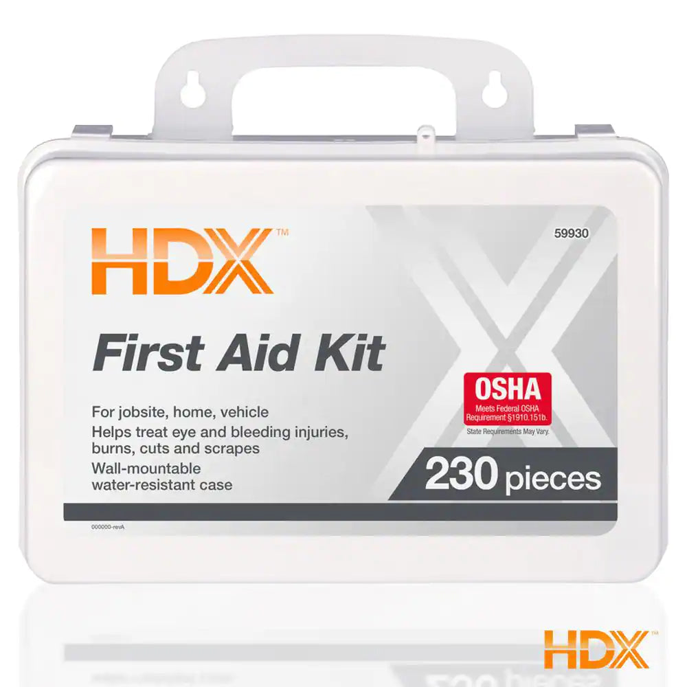 180-Piece, 25-Person Plastic OSHA First Aid Kit