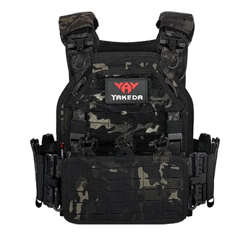 YAKEDA MC Camo Vest Outdoor Hunting Plate Carrier Protective Adjustable Vest Airsoft Carrier Combat Equipment