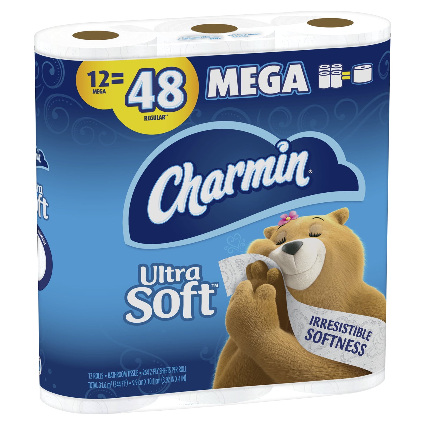 Ultra Soft Toilet Paper 12 Mega Rolls, 264 Sheets per Roll