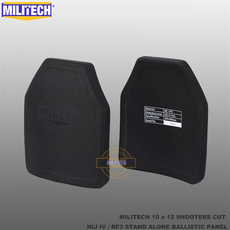 Black Label ESAPI Bulletproof Plate NIJ IV NIJ 0101.07 RF3 Monolithic SIC & PE Stand Alone Two Pieces Ballistic Panel