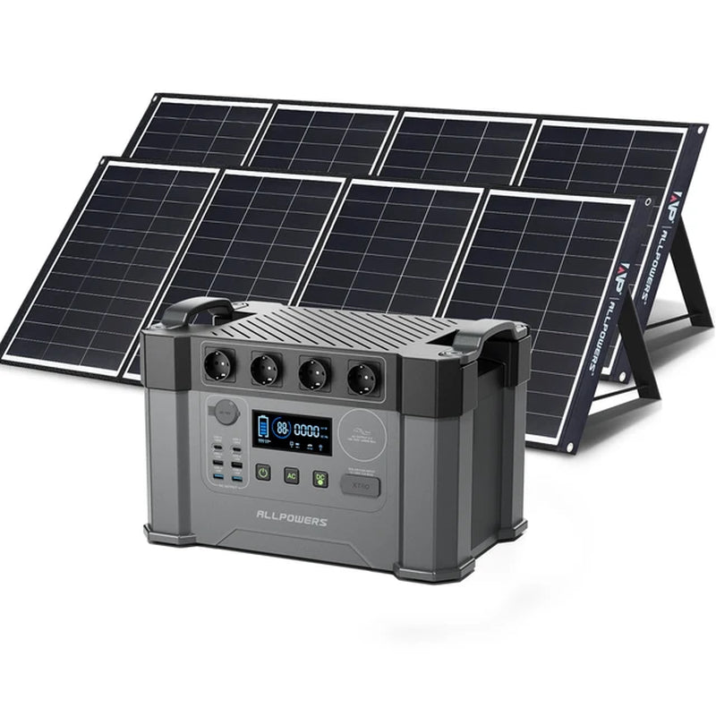 Portable Energy Storage Power Supply 1451Wh 2400W Emergency Backup Powerstation with 140W / 200W / 400W Solarpanel