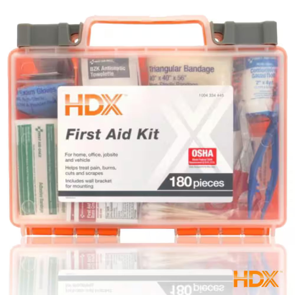 180-Piece, 25-Person Plastic OSHA First Aid Kit