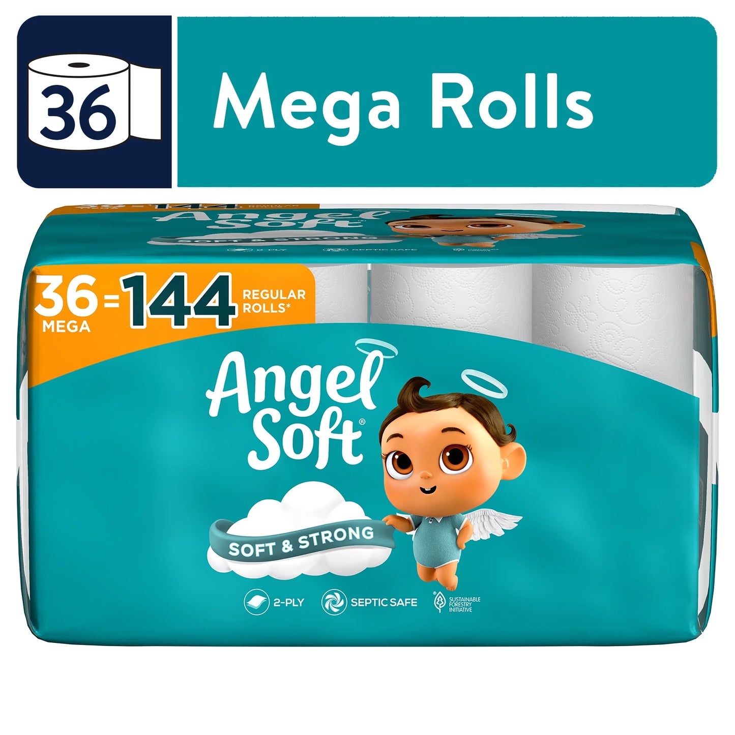 Toilet Paper, 36 Mega Rolls, Soft and Strong Toilet Tissue