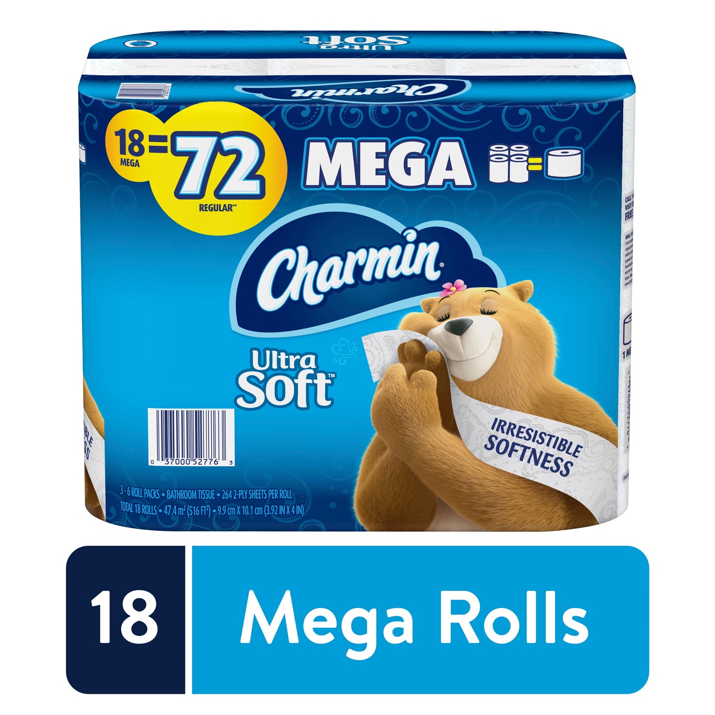 Ultra Soft Toilet Paper, 18 Mega Rolls