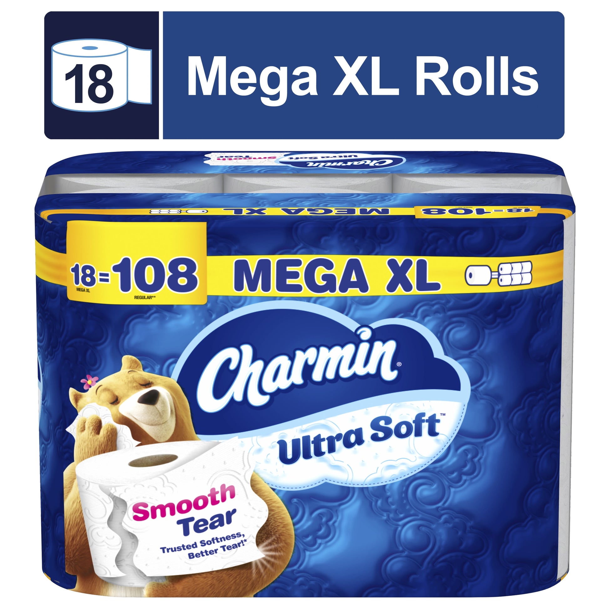 Ultra Soft Toilet Paper 18 Mega XL Rolls, 336 Sheets per Roll