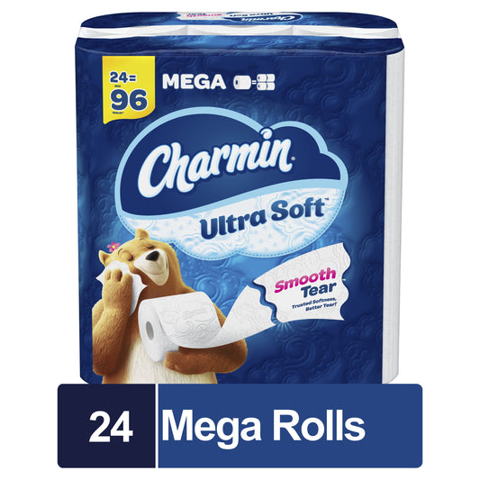 Ultra Soft Toilet Paper 24 Mega Rolls, 224 Sheets per Roll