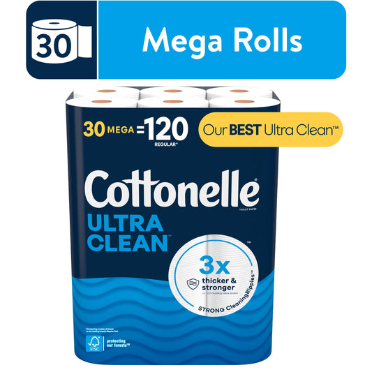 Ultra Clean Toilet Paper, 30 Mega Rolls