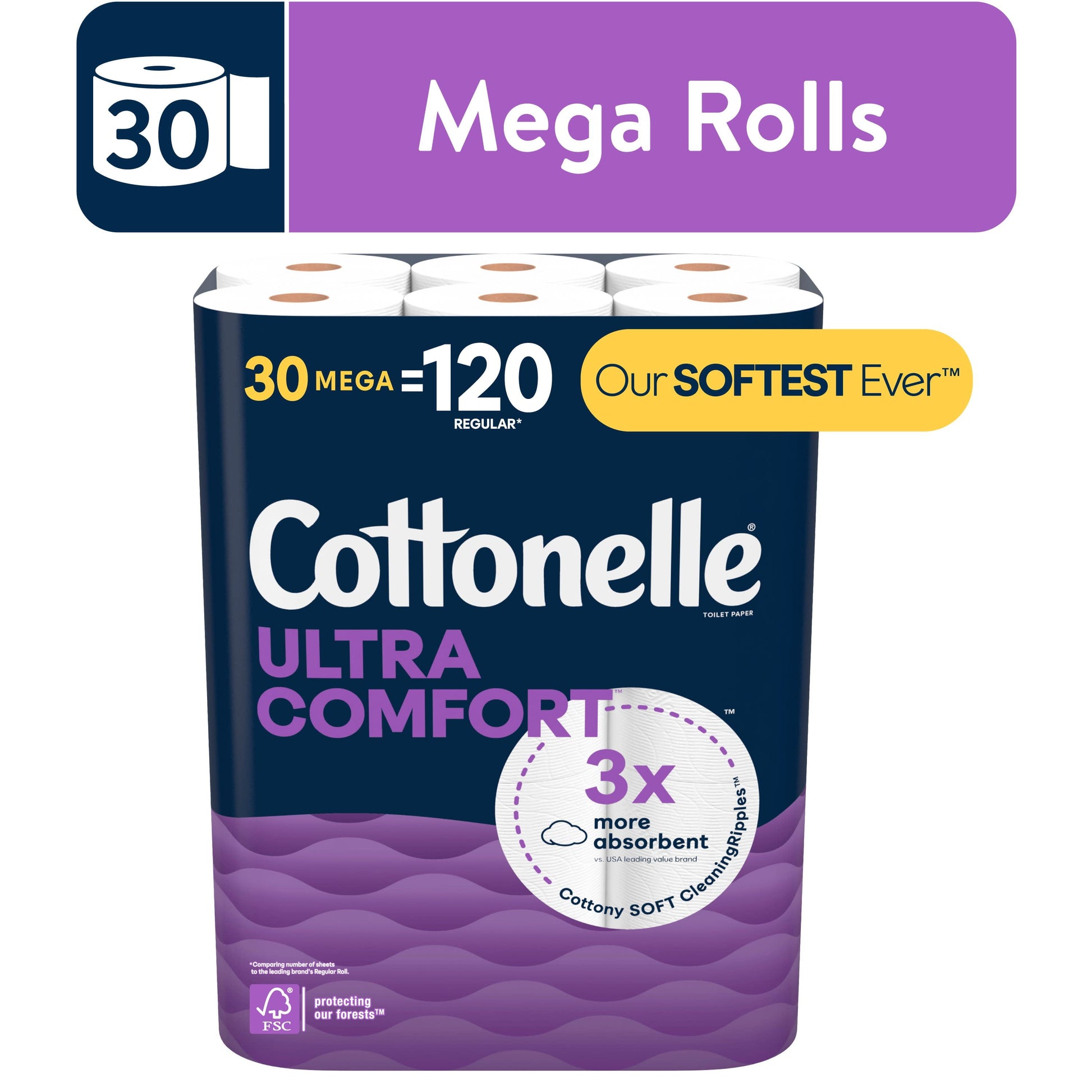 Ultra Comfort Toilet Paper, 30 Mega Rolls