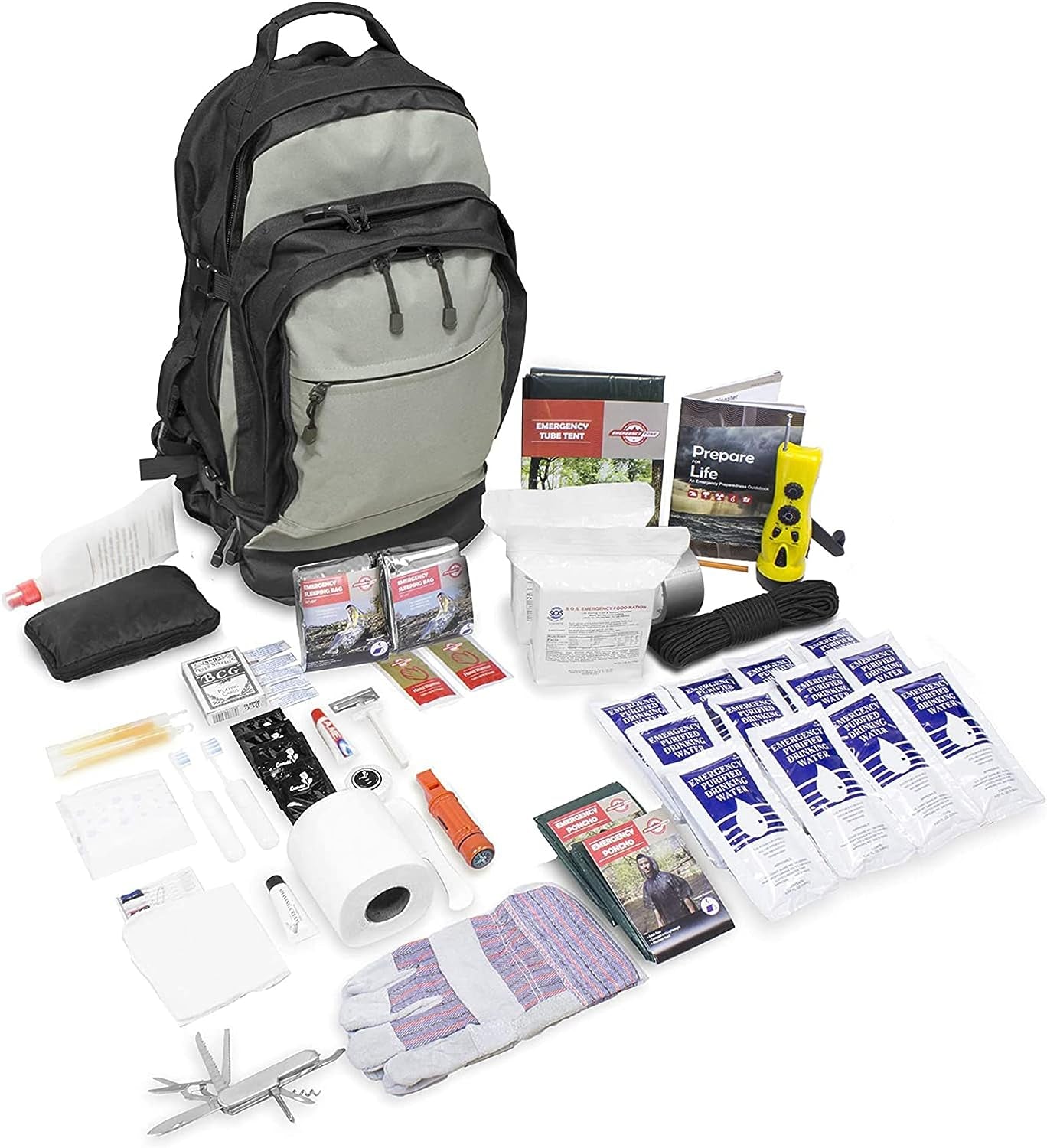 Urban Survival Bug-Out Bag/Go Bag and Disaster Survival Supplies for up to 6 People