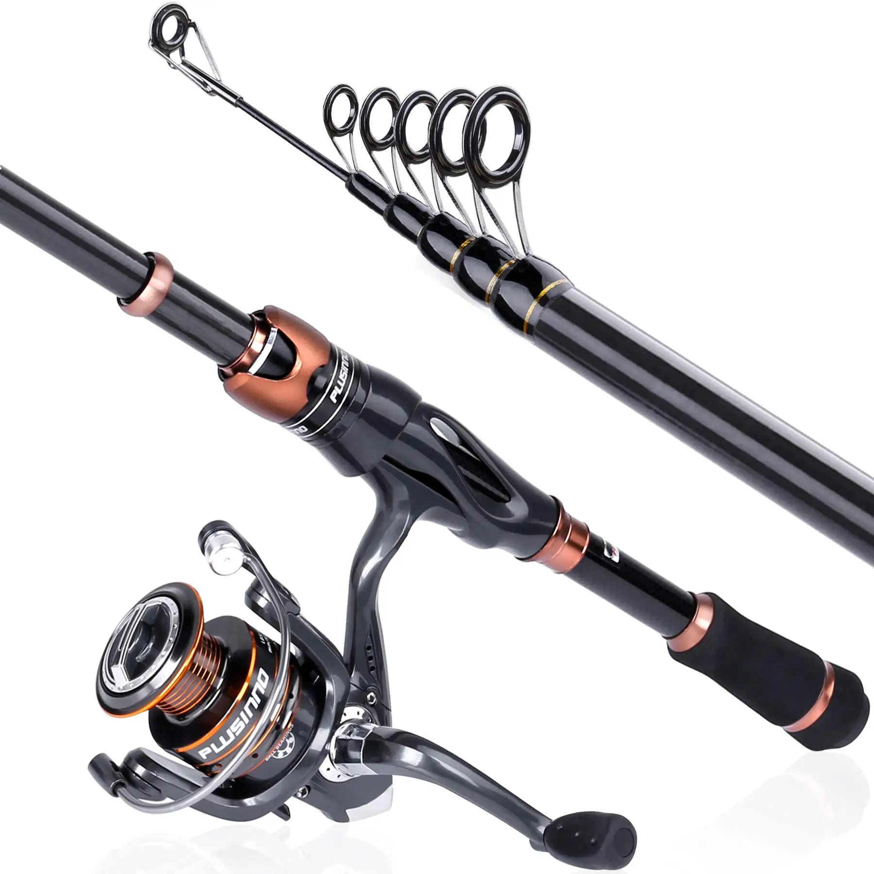 Bronze Warrior Toray 24-Ton Carbon Matrix Telescopic Fishing Rod and Reel Combo