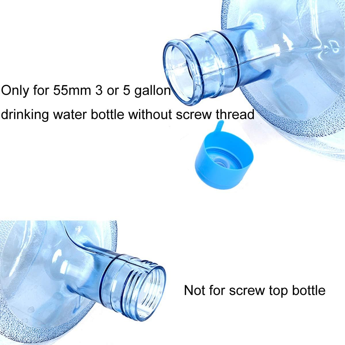 3 & 5 Gallon Water Jug Cap Replacement Non Spill Bottle Caps, 5 Pack