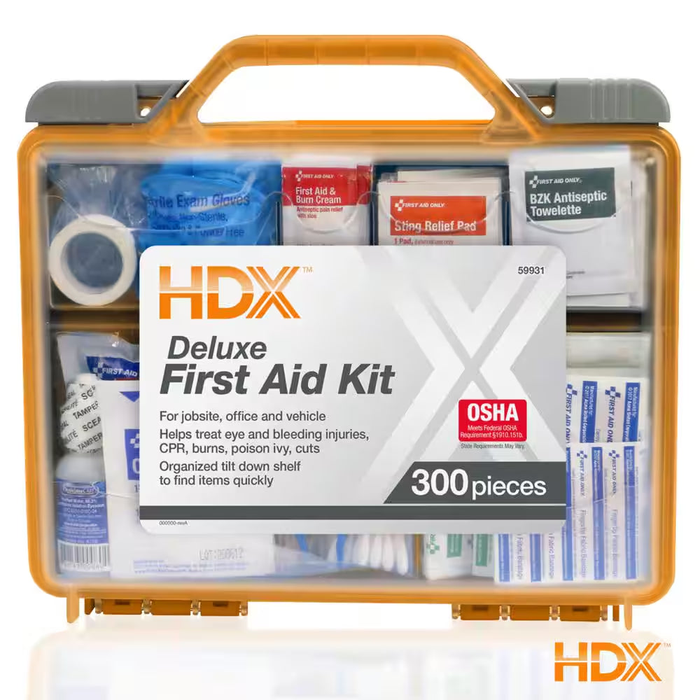 180-Piece, 25-Person Plastic OSHA First Aid Kit