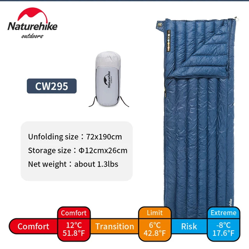 Sleeping Bag CW295 Duck down Sleeping Bag Ultralight Waterproof Winter Envelope Sleeping Bag Camping Sleeping Bag