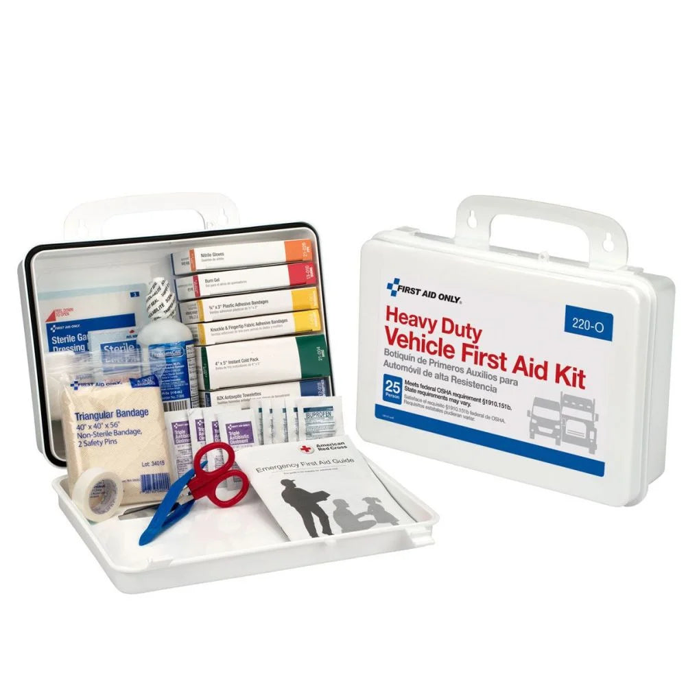 Vehicle First Aid Kit 25 Person Plastic Case