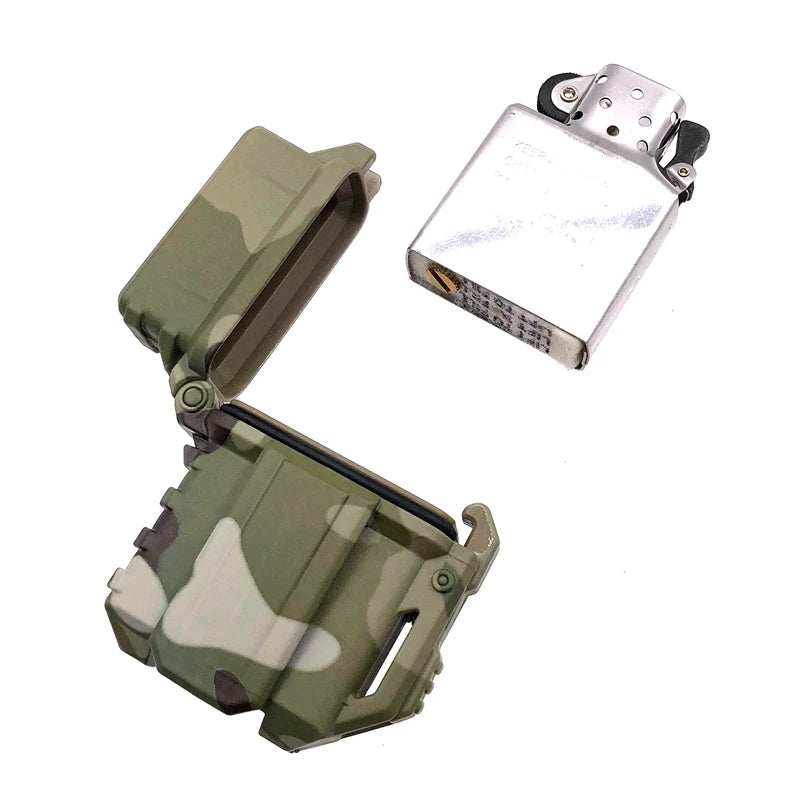 Outdoor Survival Universal Tactical Waterproof Windproof Lighter Shell Storage Case Lighter Container Organizer Holder