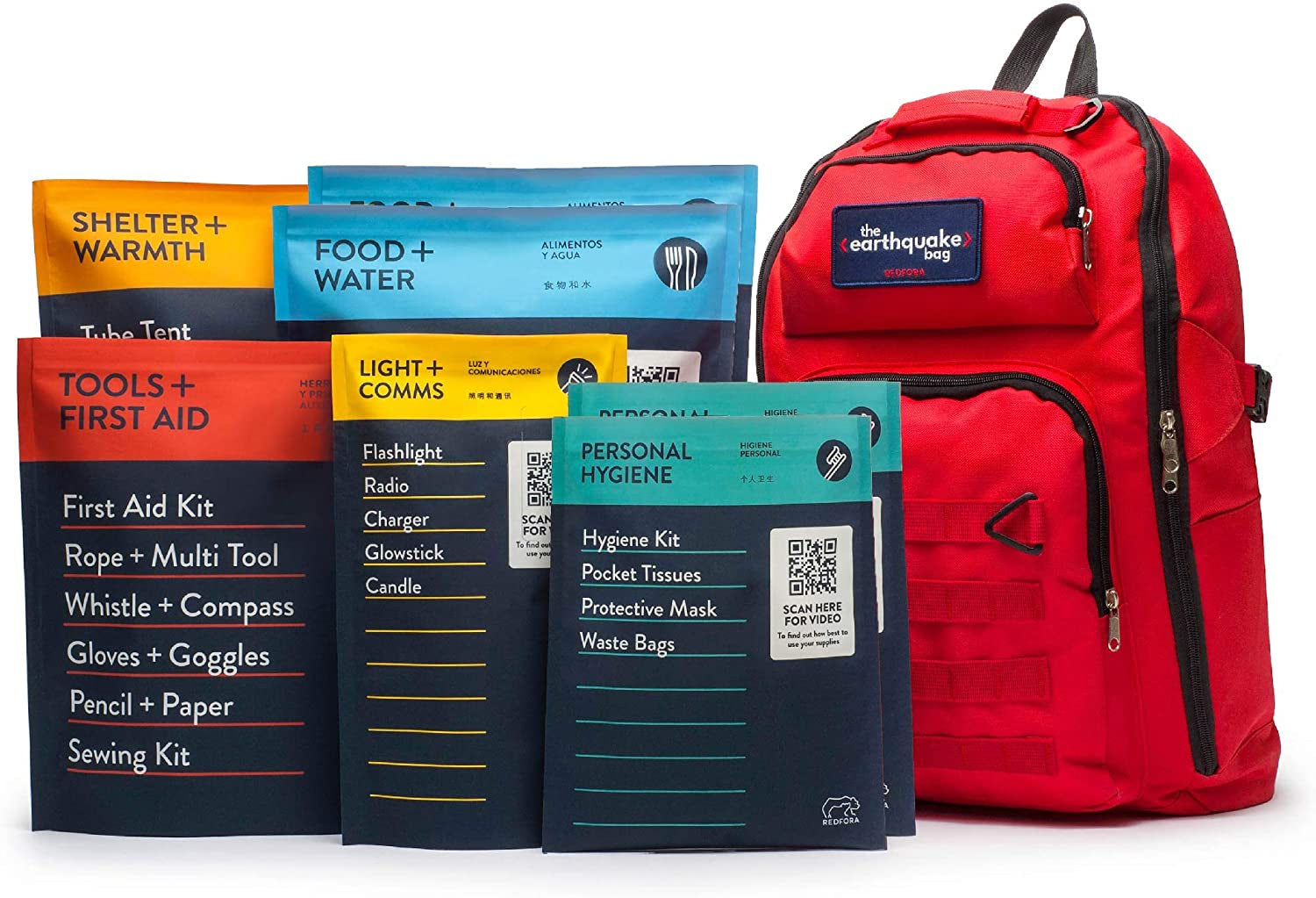 Complete Earthquake Bag - 3 Day Emergency Kit for Earthquakes, Hurricanes, Wildfires, Floods + Other Disasters